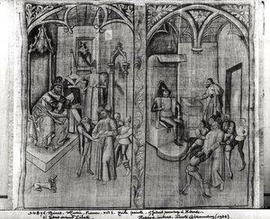 Christ devant Hérode, Christ devant Pilate, un des quatre ensembles pour une représentation du Mystère de la Passion, de l